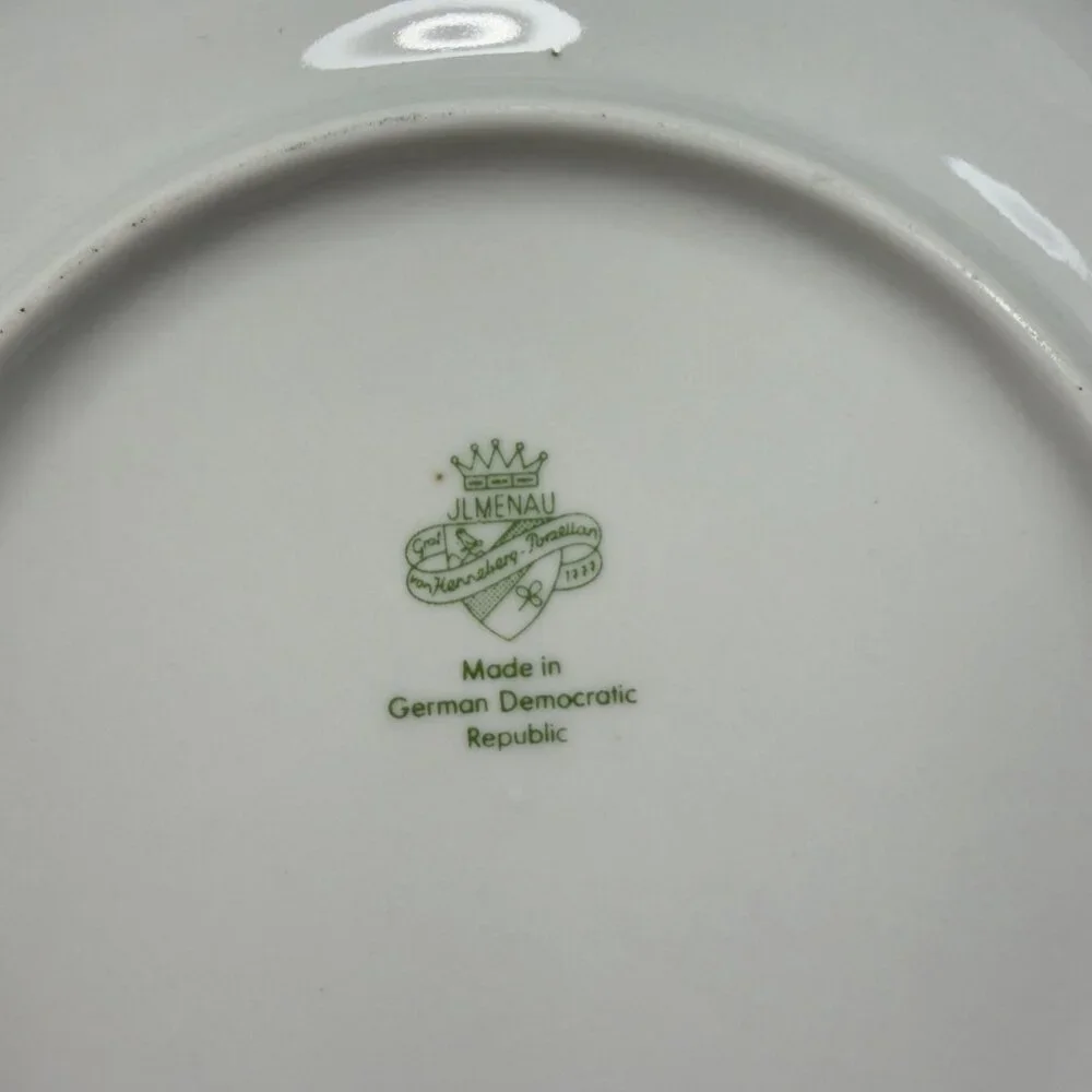JL Menau Henneberg German Democratic Republic Dish Plate 7inch‎ Plates Set 3 VTG